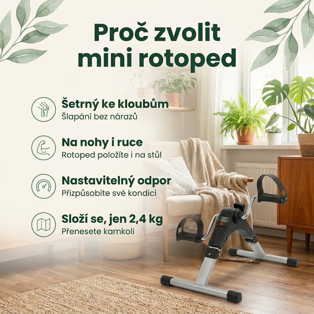 Mini rotoped – šetrný ke kloubům a nastavitelný odpor
